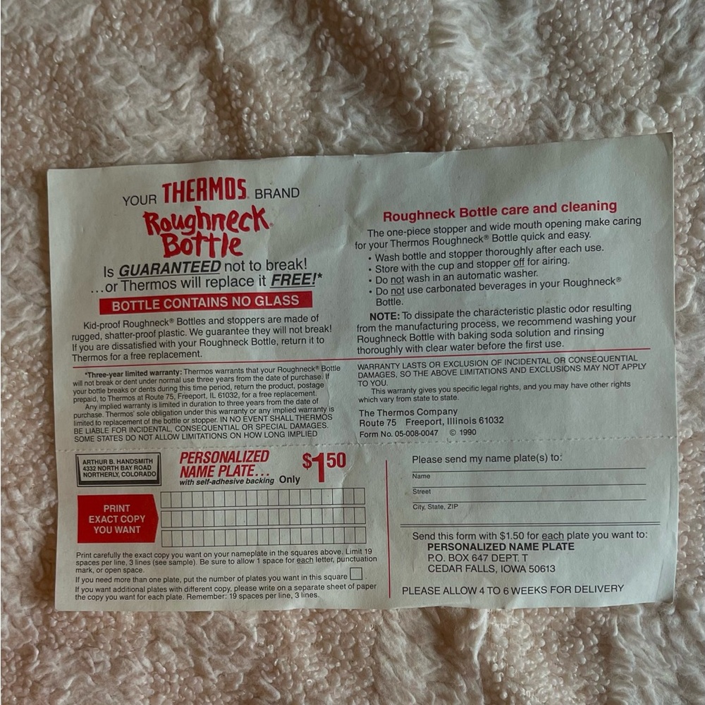 Vintage New Kids On The Block NKOTB Lunch Box & Thermos Orange Plastic 1990 - Picture 6 of 6